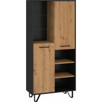 Plaukts BOSS-09 2D, Melns/Ozols artisan